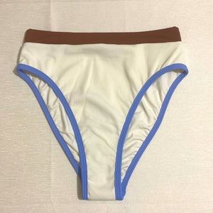L*SPACE Women's FRENCH BOTTOM BITSY Ribbed Bikini Bottom Size S